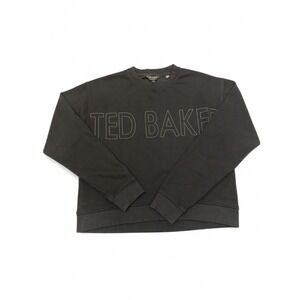 Ted Baker London Women's Long Sleeve Pullover Sweatshirt Black Casual Top Jumper